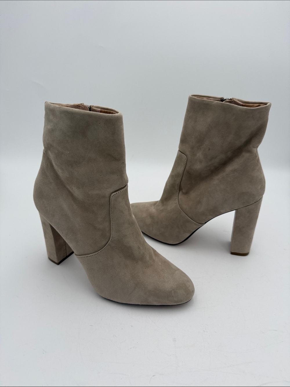 Steve Madden Taupe Suede Block Heel Ankle Boots Women 9M festival Y2K fall retro
